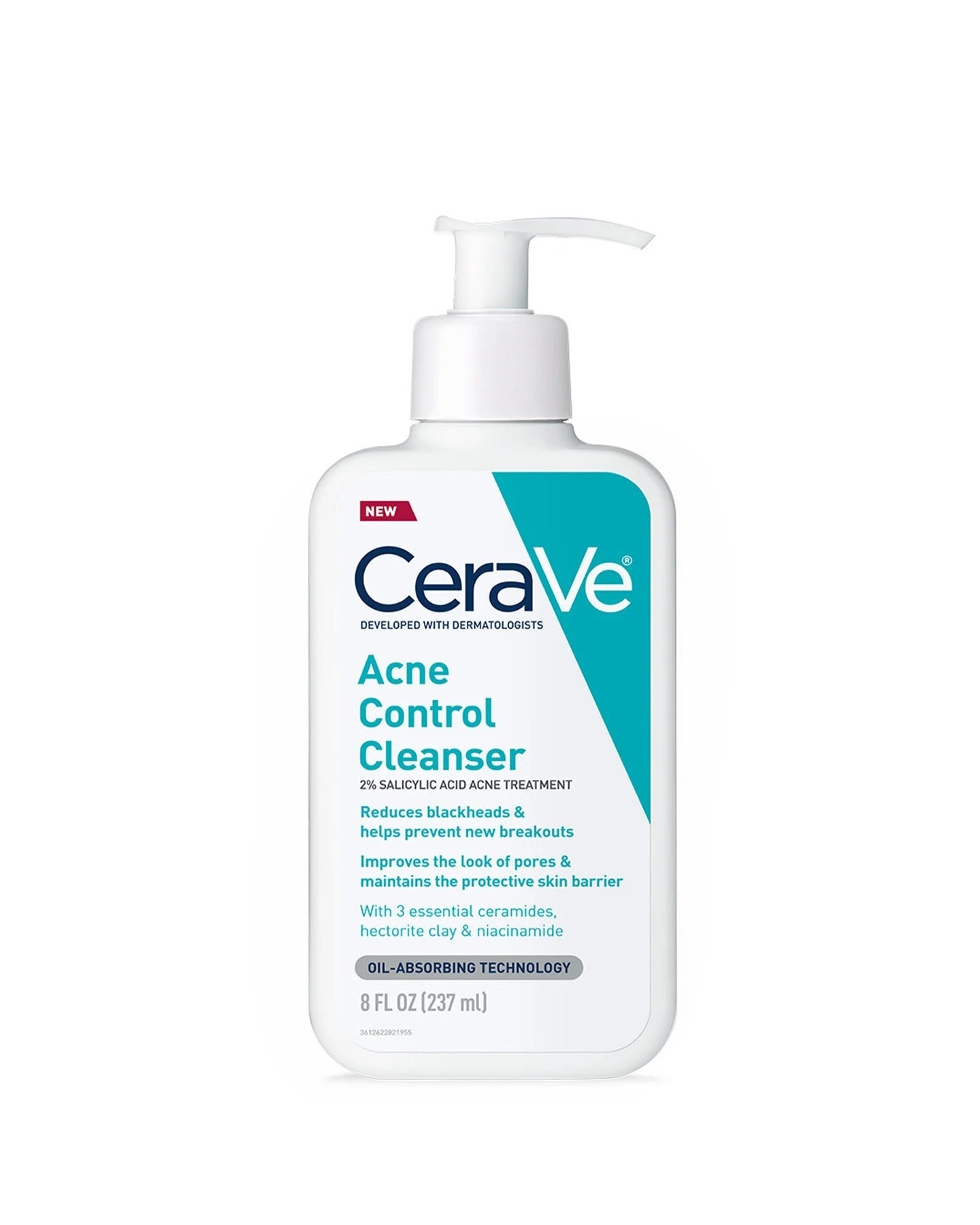 CeraVe Acne Control Cleanser 237ml – 2% Salicylic Acid Face Wash for Oily & Acne-Prone Skin