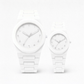 White Aura Couple Watch Set | Elegant Matching Watches for Men & Women