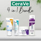 CeraVe Complete Skincare Combo Kit | Sunscreen SPF 50, Acne Cleanser, Retinol Serum & Night Cream for Healthy Skin