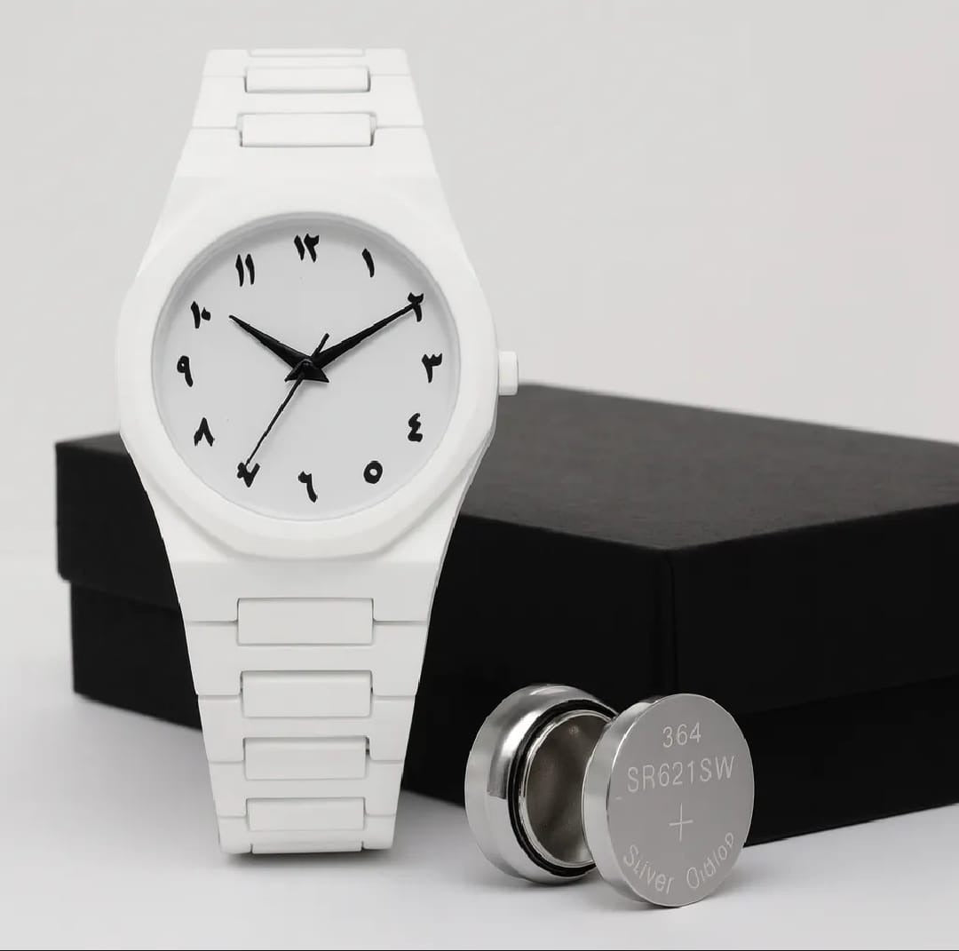 White Aura Couple Watch Set | Elegant Matching Watches for Men & Women