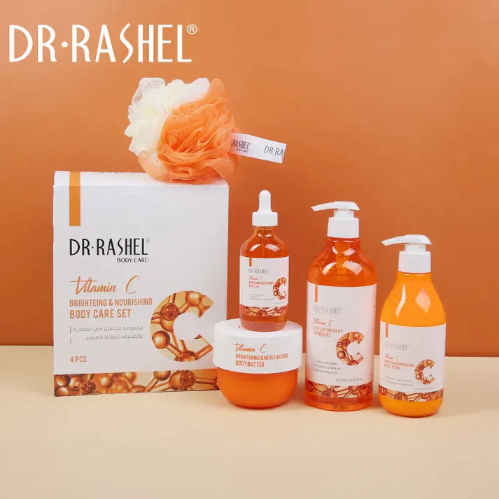 Dr. Rashel Vitamin C Brightening & Nourishing 4-Piece Body Care Set | Glowing Skin Gift Box