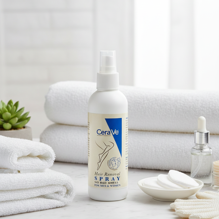 CeraVe Smooth Skin Hair Removal Spray – Gentle & Effective Hair Removal for Legs, Arms, Bikini & Underarms (150ml)