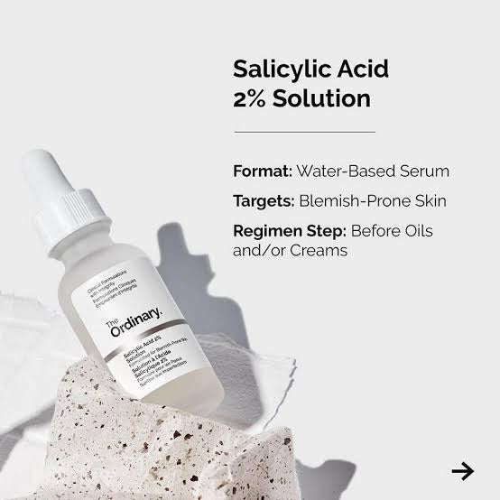 The Ordinary Salicylic Acid 2% Solution | Acne & Blemish Control Serum for Oily Skin | Water-Based Formula | 30ml | Imported Quality
